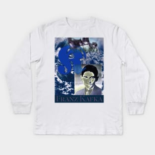 Franz Kafka Collage Portrait 2 - Castle Kids Long Sleeve T-Shirt